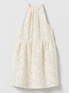 Zara Girls Ivory Lace Halter Dress -